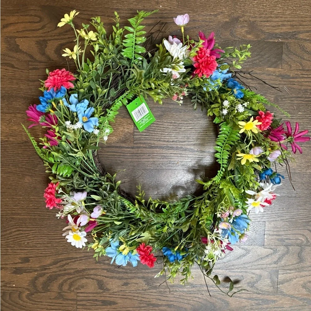 Spring Floral wreath NEW TAGS